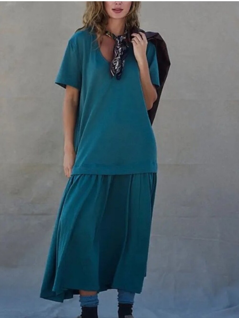 NWOT) "HERRON DROP WAIST, SHORT SLEEVE MIDI/MAXI DRESS, BY "FREE-EST💙